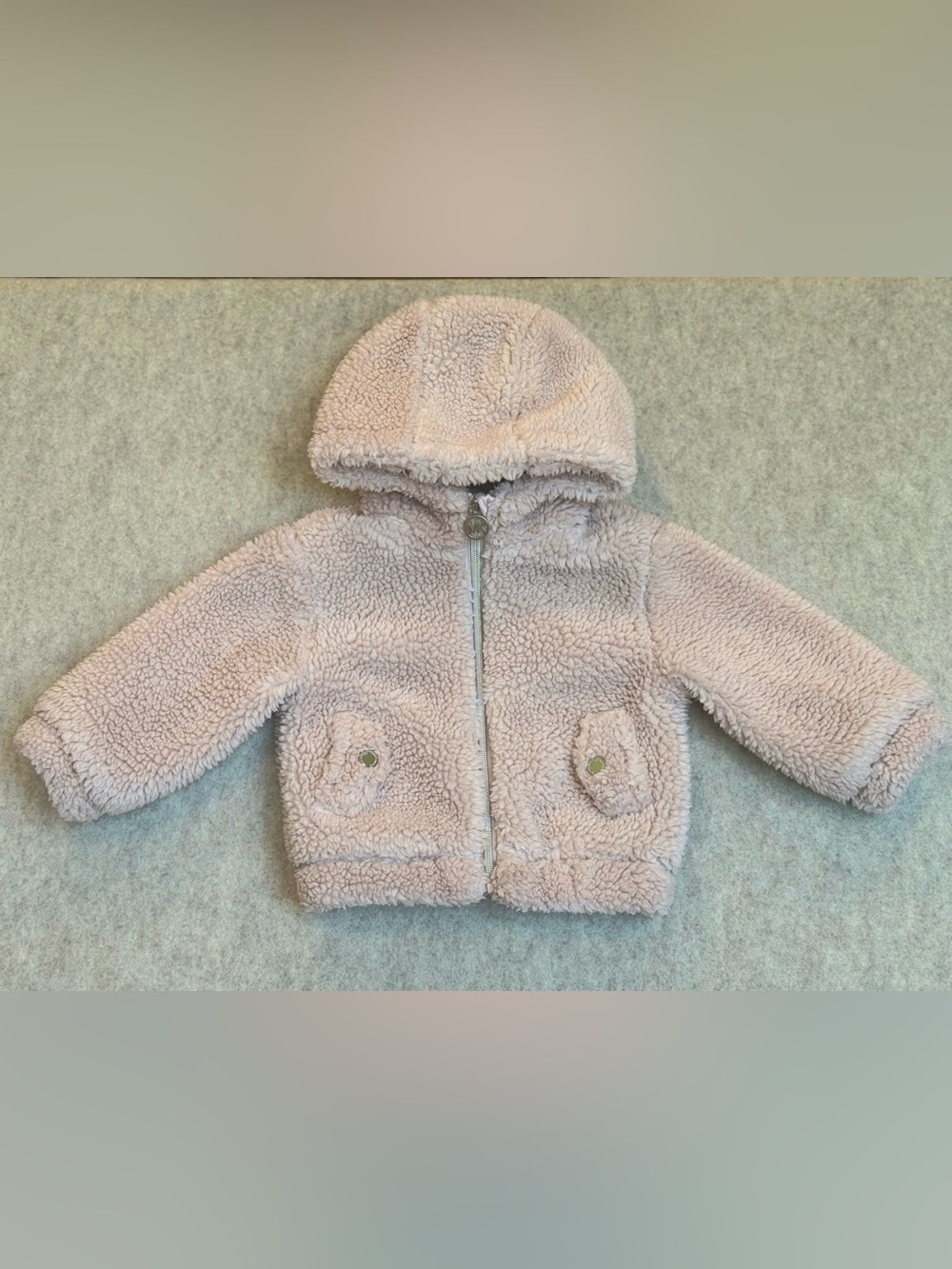 Michael Kors Baby Light Pink Sherpa Hooded Zip Jacket 18M Designer Winter